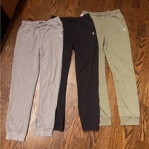 Hurley Kids Sweatpants in Gray, Black, and Green